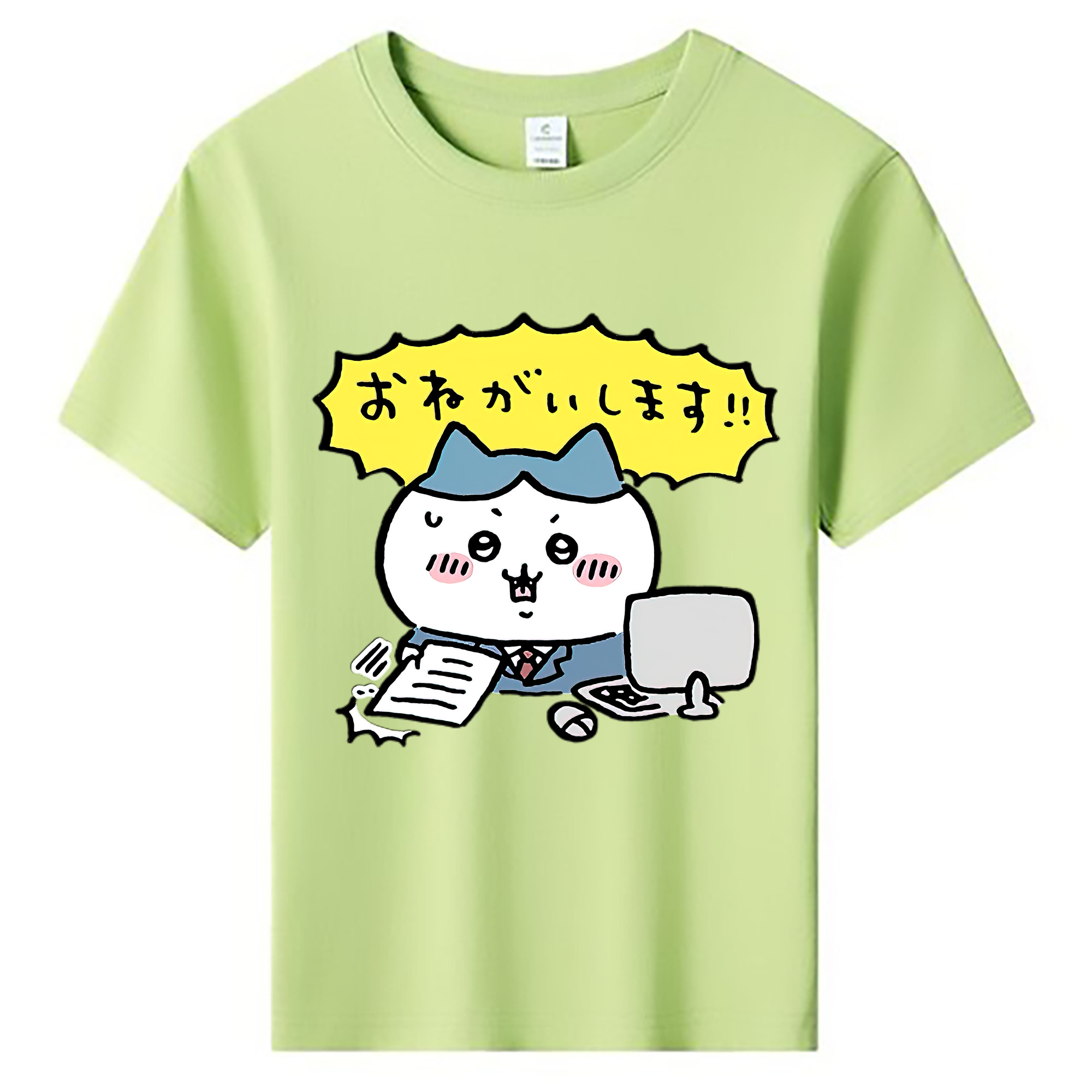 （画像用） ちいかわ ハチワレ Chii-kawa hachiware 綿100％キッズTシャツ（フロントプリント）